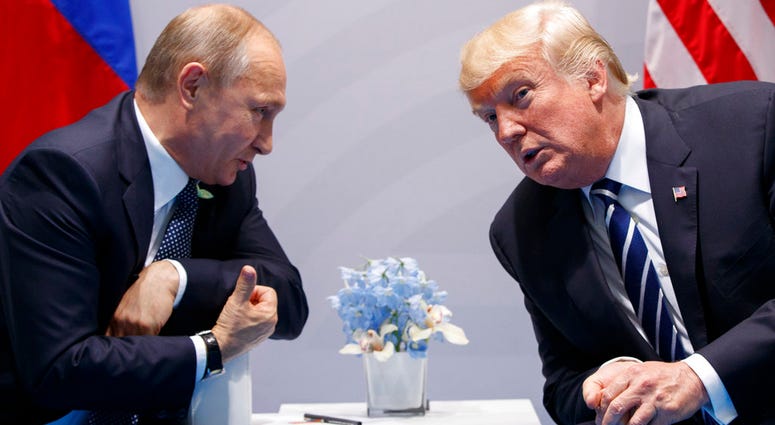 President Donald Trump meets with Russian President Vladimir Putin at the G-20 Summit in Hamburg. Both leader will meet for summit on Monday, July 16, 2018 in Helsinki, Finland. President Donald Trump meets with Russian President Vladimir Putin at the G-20 Summit in Hamburg. Both leader will meet for summit on Monday, July 16, 2018 in Helsinki, Finland.
