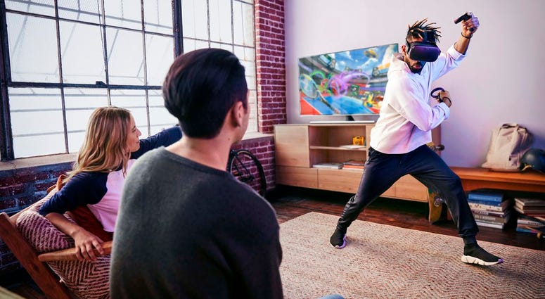 This undated product image provided by Oculus shows the virtual reality headset Quest, which Facebook CEO Mark Zuckerberg unveiled at an Oculus conference on Wednesday, Sept. 26, 2018. This undated product image provided by Oculus shows the virtual reality headset Quest, which Facebook CEO Mark Zuckerberg unveiled at an Oculus conference on Wednesday, Sept. 26, 2018.