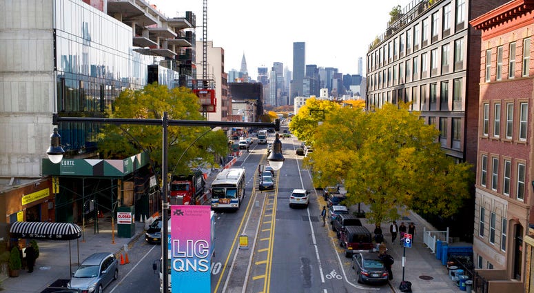 Traffic moves along 44th Drive in Long Island City, Wednesday, Nov. 7, 2018, in the Queens borough of New York. Traffic moves along 44th Drive in Long Island City, Wednesday, Nov. 7, 2018, in the Queens borough of New York.