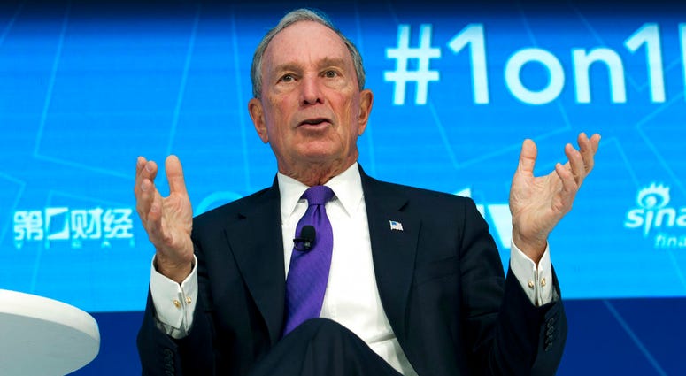 FILE - In this Thursday, April 19, 2018, file photo, former New York City Mayor and United Nations Special Envoy for Climate Action Michael Bloomberg speaks at World Bank/IMF Spring Meetings, in Washington. FILE - In this Thursday, April 19, 2018, file photo, former New York City Mayor and United Nations Special Envoy for Climate Action Michael Bloomberg speaks at World Bank/IMF Spring Meetings, in Washington.