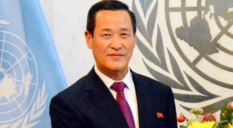 This Sept. 20, 2018, photo shows North Korea's Ambassador to the United Nations Kim Song at the U.N. headquarters. North Korea is accusing the Trump administration and its supporters of trying to "stoke confrontation" instead of promoting peace efforts by This Sept. 20, 2018, photo shows North Korea's Ambassador to the United Nations Kim Song at the U.N. headquarters. North Korea is accusing the Trump administration and its supporters of trying to "stoke confrontation" instead of promoting peace efforts by