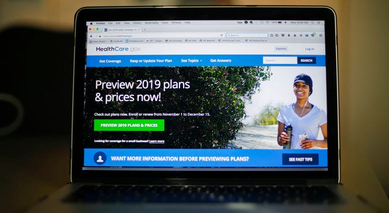The HealthCare.gov website is photographed in Washington, Wednesday, Oct. 31, 2018. HealthCare.gov website