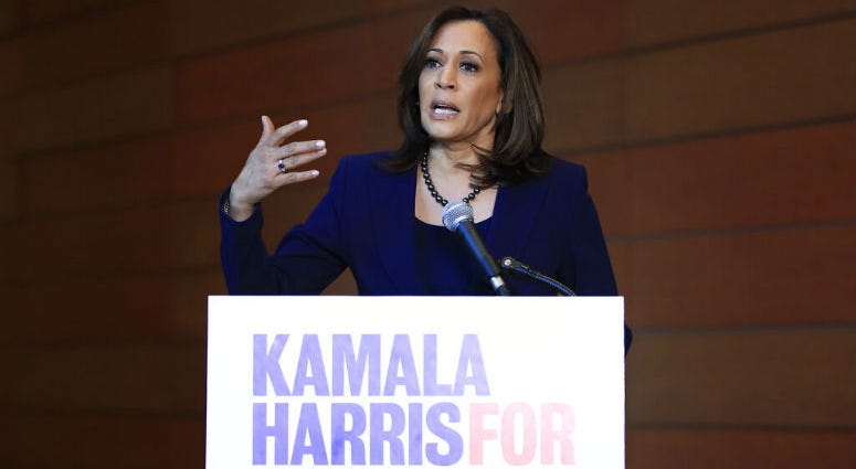 Sen. Kamala Harris, D-Calif., speaks to members of the media at her alma mater, Howard University, Monday, Jan. 21, 2019 in Washington, following her announcement earlier in the morning that she will run for president. Sen. Kamala Harris, D-Calif., speaks to members of the media at her alma mater, Howard University, Monday, Jan. 21, 2019 in Washington, following her announcement earlier in the morning that she will run for president.