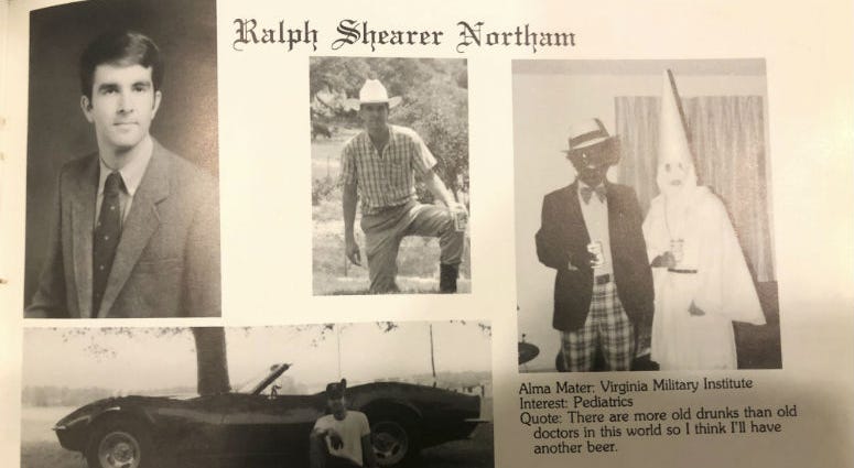This image shows Virginia Gov. Ralph Northam’s page in his 1984 Eastern Virginia Medical School yearbook. Virginia Gov. Ralph Northam