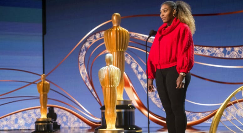 Serena Williams appears during rehearsals for the 91st Academy Awards in Los Angeles on Saturday, Feb. 23, 2019. Serena Williams appears during rehearsals for the 91st Academy Awards in Los Angeles on Saturday, Feb. 23, 2019.