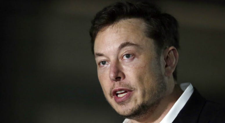 In this June 14, 2018, file photo, Tesla CEO Elon Musk speaks at a news conference in Chicago. Tesla CEO Elon Musk