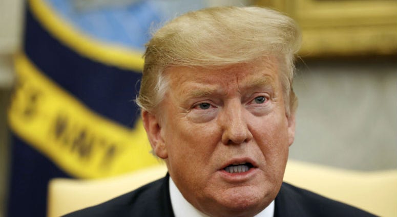 In this March 6, 2019, photo, President Donald Trump speaks in the Oval Office of the White House in Washington. In this March 6, 2019, photo, President Donald Trump speaks in the Oval Office of the White House in Washington.