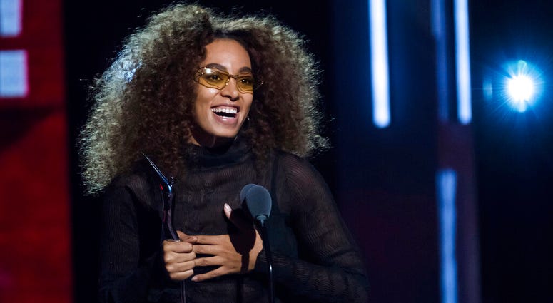 In this Aug. 5, 2017, file photo, honoree Solange Knowles attends the Black Girls Rock! Awards at the New Jersey Performing Arts Center in Newark, N.J. Solange