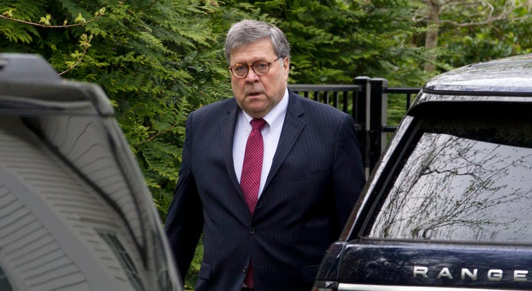 ttorney General William Barr leaves his home in McLean, Va., on Monday, April 15, 2019. Barr told Congress last week he expects to release his redacted version of special counsel Robert Mueller's Trump-Russia investigation report "within a week." ttorney General William Barr leaves his home in McLean, Va., on Monday, April 15, 2019. Barr told Congress last week he expects to release his redacted version of special counsel Robert Mueller's Trump-Russia investigation report "within a week."