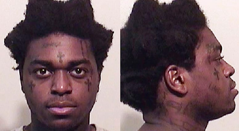 In these photos provided by the Niagara County Sheriff's Office shows Bill Kapri, also known as Kodak Black, who was arrested with three others at the Lewiston-Queenston International Bridge, Wednesday, April 17, 2019 in Niagara Falls, N.Y. Kodak Black