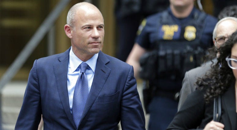 Attorney Michael Avenatti leaves a courthouse in New York, Tuesday, May 28, 2019, after pleading not guilty to charges that he defrauded his most famous client, porn star Stormy Daniels. Attorney Michael Avenatti leaves a courthouse in New York, Tuesday, May 28, 2019, after pleading not guilty to charges that he defrauded his most famous client, porn star Stormy Daniels.