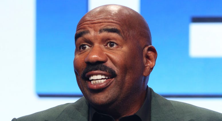 In this Aug. 3, 2017, file photo, Steve Harvey participates in the "Steve" panel during the NBC Television Critics Association Summer Press Tour in Beverly Hills, Calif. Steve Harvey