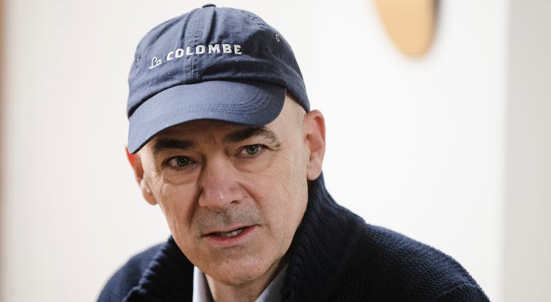 In this Nov. 30, 2017 photo, Todd Carmichael, chief executive and co-founder of Philadelphia-based La Colombe Coffee, speaks to me media in Philadelphia. Todd Carmichael