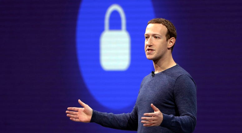 In this May 1, 2018, file photo, Facebook CEO Mark Zuckerberg delivers the keynote speech at F8, Facebook's developer conference, in San Jose, Calif. In this May 1, 2018, file photo, Facebook CEO Mark Zuckerberg delivers the keynote speech at F8, Facebook's developer conference, in San Jose, Calif.