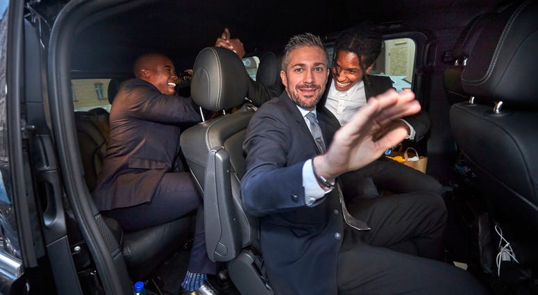 A$AP Rocky, background right, leaves the district court in Stockholm by car, after the third day of his trial, Friday, Aug. 2, 2019. A$AP Rocky, background right, leaves the district court in Stockholm by car, after the third day of his trial, Friday, Aug. 2, 2019.