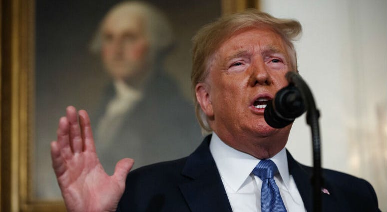 President Donald Trump speaks about the mass shootings in El Paso, Texas and Dayton, Ohio, in the Diplomatic Reception Room of the White House, Monday, Aug. 5, 2019, in Washington. President Donald Trump speaks about the mass shootings in El Paso, Texas and Dayton, Ohio, in the Diplomatic Reception Room of the White House, Monday, Aug. 5, 2019, in Washington.