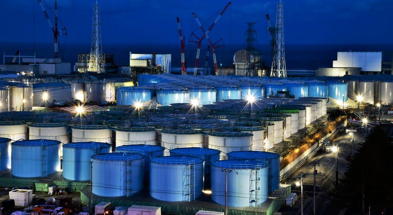 This Jan. 25, 2019, photo shows water tanks containing contaminated water that has been treated at the Fukushima Dai-ichi nuclear plant in Okuma town, Fukushima prefecture, northeastern Japan. This Jan. 25, 2019, photo shows water tanks containing contaminated water that has been treated at the Fukushima Dai-ichi nuclear plant in Okuma town, Fukushima prefecture, northeastern Japan.
