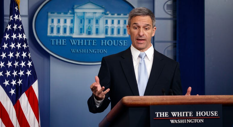 Acting Director of United States Citizenship and Immigration Services Ken Cuccinelli, speaks during a briefing at the White House, Monday, Aug. 12, 2019, in Washington. Acting Director of United States Citizenship and Immigration Services Ken Cuccinelli, speaks during a briefing at the White House, Monday, Aug. 12, 2019, in Washington.