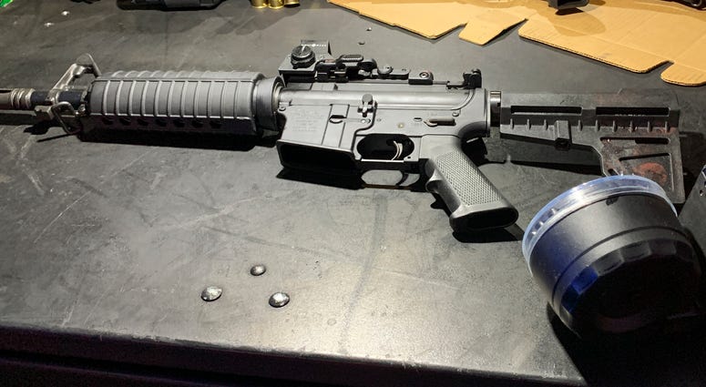 This August 2019 photo provided by the Dayton Police Department shows the firearm used by Connor Betts in a mass shooting in a popular entertainment district on Aug. 4, 2019, in Dayton, Ohio. This August 2019 photo provided by the Dayton Police Department shows the firearm used by Connor Betts in a mass shooting in a popular entertainment district on Aug. 4, 2019, in Dayton, Ohio.