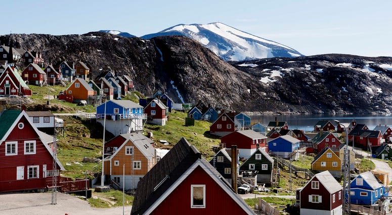 This July 11, 2015 file photo shows a general view of the town of Upernavik in western Greenland. This July 11, 2015 file photo shows a general view of the town of Upernavik in western Greenland.