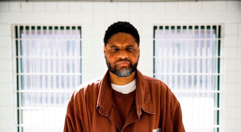 Incarcerated filmmaker Marvin poses for a portrait at the State Correctional Institution in Chester, Pa. Incarcerated filmmaker Marvin poses for a portrait at the State Correctional Institution in Chester, Pa.