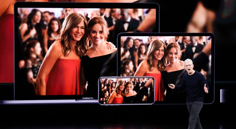 Apple CEO Tim Cook announces new products at an event Tuesday, Sept. 10, 2019, in Cupertino, Calif. Apple CEO Tim Cook announces new products