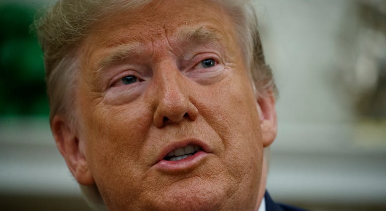 President Donald Trump speaks during a meeting with Australian Prime Minister Scott Morrison in the Oval Office of the White House, Friday, Sept. 20, 2019, Washington. President Donald Trump speaks during a meeting with Australian Prime Minister Scott Morrison in the Oval Office of the White House, Friday, Sept. 20, 2019, Washington.