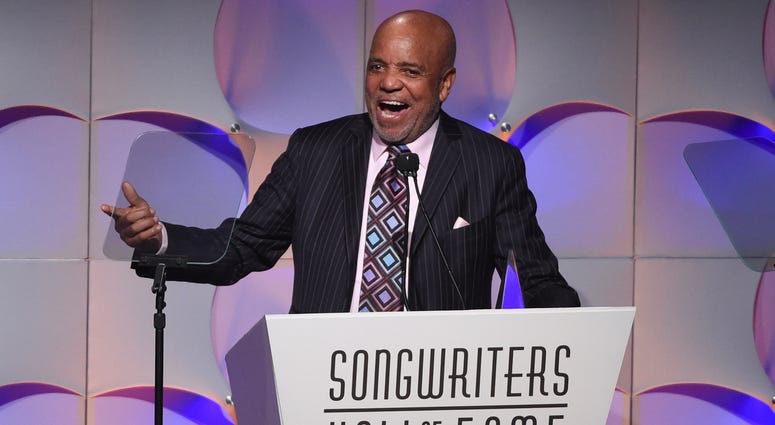 In this June 15, 2017, file photo, music mogul Berry Gordy accepts his award at the 48th Annual Songwriters Hall of Fame Induction and Awards Gala at the New York Marriott Marquis Hotel, in New York. Music mogul Berry Gordy accepts his award at the 48th Annual Songwriters Hall of Fame Induction and Awards Gala at the New York Marriott Marquis Hotel, in New York.