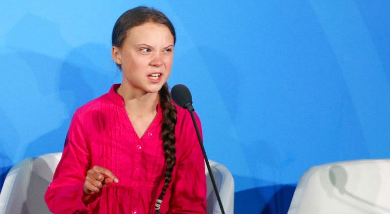 Environmental activist Greta Thunberg, of Sweden, addresses the Climate Action Summit in the United Nations General Assembly, at U.N. headquarters, Monday, Sept. 23, 2019. Environmental activist Greta Thunberg, of Sweden, addresses the Climate Action Summit in the United Nations General Assembly.