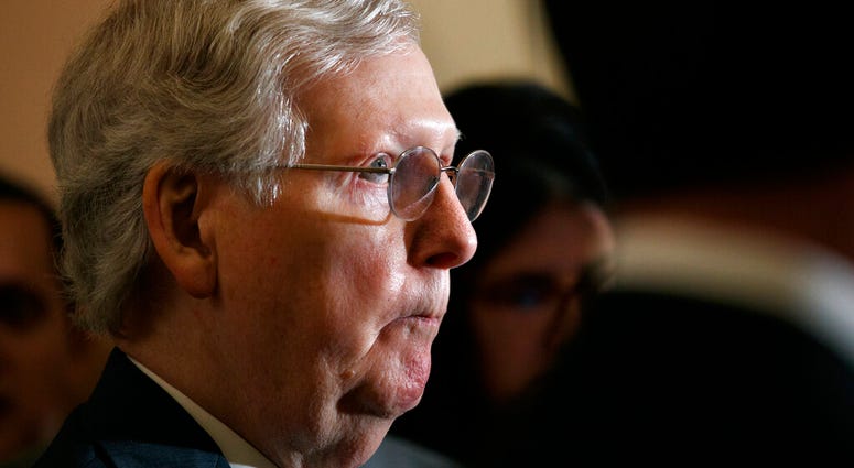 Senate Majority Leader Republican Mitch McConnell attends a press conference with members of the Senate Republican leadership on Tuesday, September 24, 2019. Senate Majority Leader Republican Mitch McConnell attends a press conference with members of the Senate Republican leadership on Tuesday, September 24, 2019.