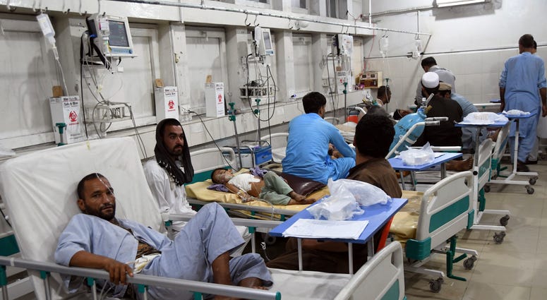 Wounded Afghans lie on a bed at a hospital after a bomb attacks in the city of Jalalabad east of Kabul, Afghanistan, Saturday, Sept. 28, 2019. Wounded Afghans lie on a bed at a hospital after a bomb attacks in the city of Jalalabad east of Kabul, Afghanistan, Saturday, Sept. 28, 2019.