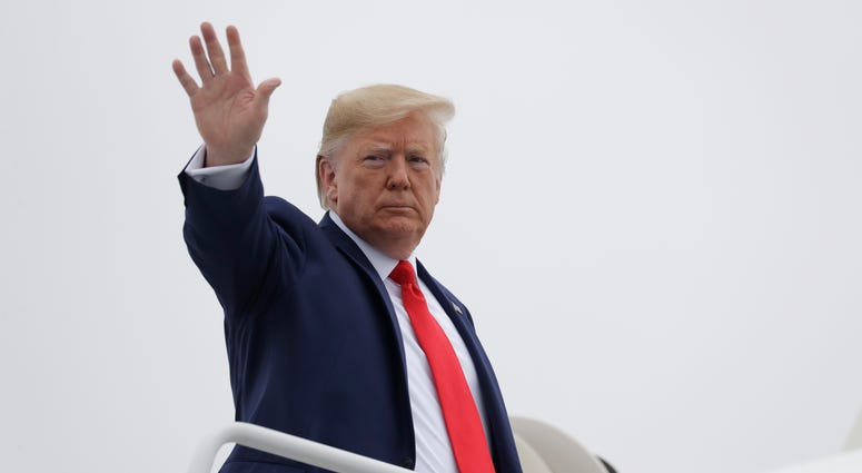 President Donald Trump boards Air Force One for a trip to Florida for an event on healthcare, Thursday, Oct. 3, 2019, in Andrews Air Force Base, Md. President Donald Trump boards Air Force One for a trip to Florida for an event on healthcare, Thursday, Oct. 3, 2019, in Andrews Air Force Base, Md.