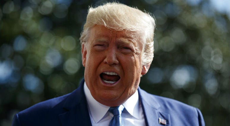 President Donald Trump talks to reporters on the South Lawn of the White House, Friday, Oct. 4, 2019, in Washington. President Donald Trump talks to reporters on the South Lawn of the White House.