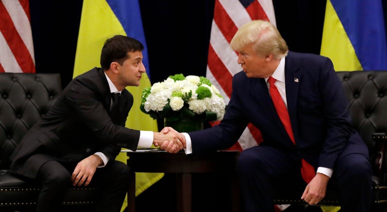 President Donald Trump meets with Ukrainian President Volodymyr Zelenskiy at the InterContinental Barclay New York hotel during the United Nations General Assembly in New York. President Donald Trump meets with Ukrainian President Volodymyr Zelenskiy at the InterContinental Barclay New York hotel during the United Nations General Assembly in New York.