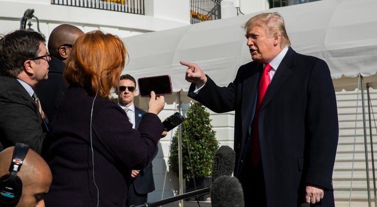 President Donald Trump speaks to reporters upon arrival at the White House in Washington, Sunday, Nov. 3, 2019. President Donald Trump speaks to reporters upon arrival at the White House in Washington, Sunday, Nov. 3, 2019.