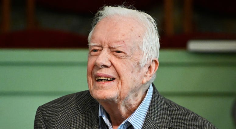 Former President Jimmy Carter teaches Sunday school at Maranatha Baptist Church in Plains, Ga., on Nov. 3, 2019. Former President Jimmy Carter teaches Sunday school at Maranatha Baptist Church in Plains, Ga., on Nov. 3, 2019.