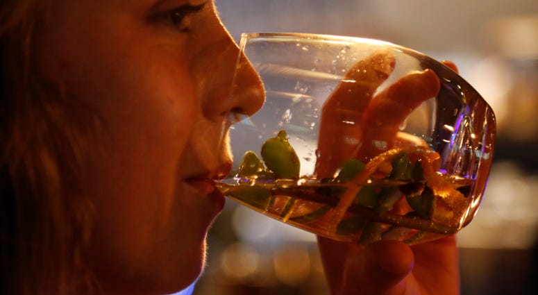Elsabe Hanekom takes part in a gin tasting session at the Botlierskop Private Game Reserve, near Mossel Bay, South Africa, Monday, Oct. 23, 2019. Elsabe Hanekom takes part in a gin tasting session at the Botlierskop Private Game Reserve, near Mossel Bay, South Africa, Monday, Oct. 23, 2019.