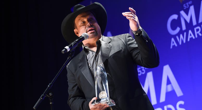 Singer-songwriter Garth Brooks speaks in the press room after winning the entertainer of the year award at the 53rd annual CMA Awards at Bridgestone Arena on Wednesday, Nov. 13, 2019, in Nashville, Tenn. Singer-songwriter Garth Brooks speaks in the press room after winning the entertainer of the year award at the 53rd annual CMA Awards at Bridgestone Arena on Wednesday, Nov. 13, 2019, in Nashville, Tenn.