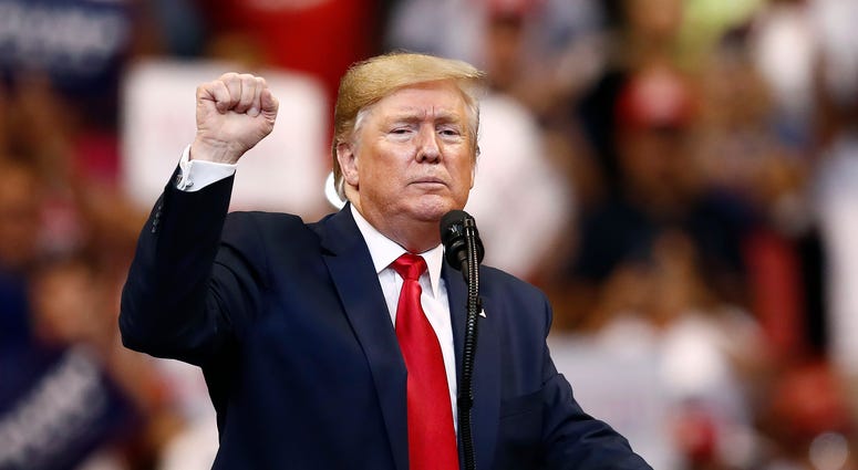 President Donald Trump gestures after speaking at a campaign rally Tuesday, Nov. 26, 2019, in Sunrise, Fla. President Donald Trump gestures after speaking at a campaign rally Tuesday, Nov. 26, 2019, in Sunrise, Fla.