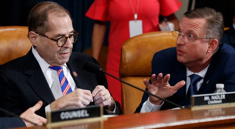 House Judiciary Committee Chairman Rep. Jerrold Nadler, D-N.Y., left, listens to ranking member Rep. Doug Collins, R-Ga. House Judiciary Committee Chairman Rep. Jerrold Nadler, D-N.Y., left, listens to ranking member Rep. Doug Collins, R-Ga.