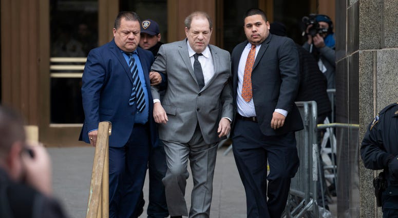 Harvey Weinstein, center, leaves court following a bail hearing, Friday, Dec. 6, 2019 in New York. Harvey Weinstein