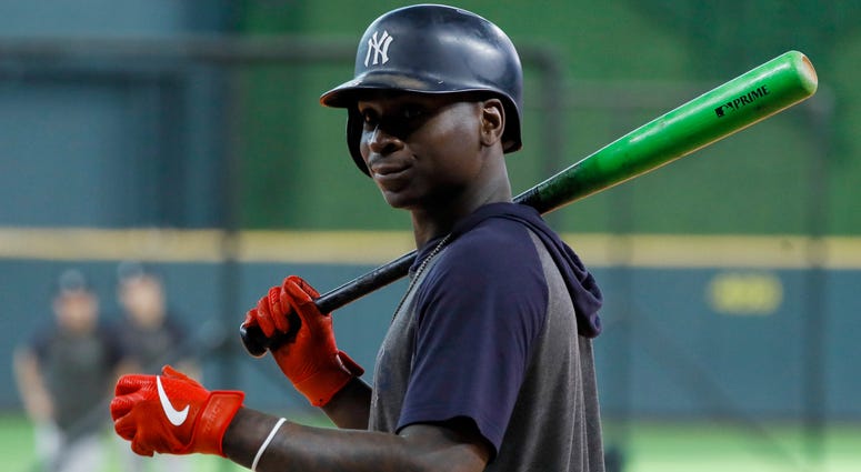 New York Yankees shortstop Didi Gregorius prepares to take batting practice before Game 6 of baseball's American League Championship Series against the Houston Astros in Houston in October. New York Yankees shortstop Didi Gregorius prepares to take batting practice before Game 6 of baseball's American League Championship Series against the Houston Astros in Houston in October.