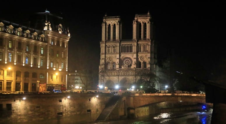 Notre Dame Cathedral is lit up in Paris, Monday, Dec. 16, 2019. The Notre Dame Cathedral has been newly illuminated last month since the April fire in 2019. Notre Dame Cathedral is lit up in Paris, Monday, Dec. 16, 2019. The Notre Dame Cathedral has been newly illuminated last month since the April fire in 2019.
