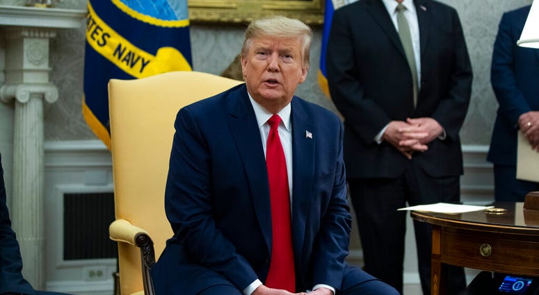 President Donald Trump speaks during a meeting with Guatemalan President Jimmy Morales in the Oval Office of the White House, Tuesday, Dec. 17, 2019, in Washington. President Donald Trump speaks during a meeting with Guatemalan President Jimmy Morales in the Oval Office of the White House, Tuesday, Dec. 17, 2019, in Washington.