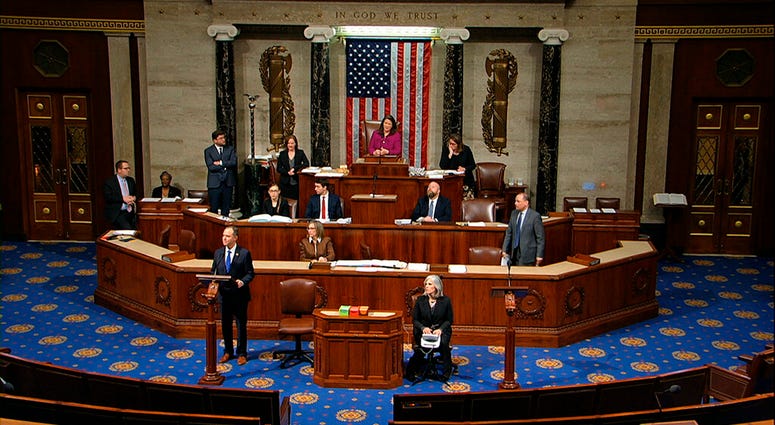 House Intelligence Committee Chairman Adam Schiff, D-Calif., speaks as the House of Representatives debates the articles of impeachment against President Donald Trump. House Intelligence Committee Chairman Adam Schiff, D-Calif., speaks as the House of Representatives debates the articles of impeachment against President Donald Trump.