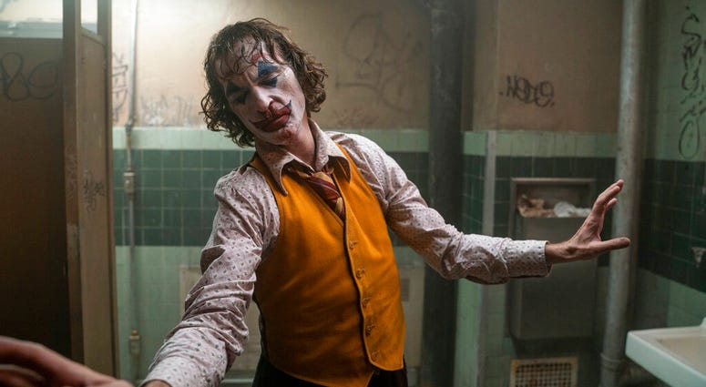 This image released by Warner Bros. Pictures shows Joaquin Phoenix in a scene from "Joker." This image released by Warner Bros. Pictures shows Joaquin Phoenix in a scene from "Joker."