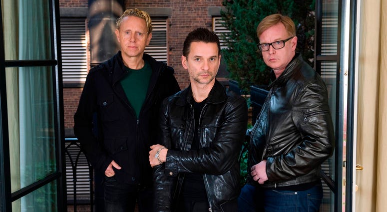 This Feb. 11, 2009 file photo shows Depeche Mode members Martin Gore, left, Dave Gahan and Andrew Fletcher, right, in New York. This Feb. 11, 2009 file photo shows Depeche Mode members Martin Gore, left, Dave Gahan and Andrew Fletcher, right, in New York.