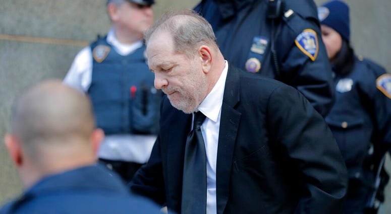 Harvey Weinstein leaves a Manhattan courthouse during a break in the jury selection for his trial on rape and sexual assault charges in New York, Thursday, Jan. 16, 2020. Harvey Weinstein leaves a Manhattan courthouse during a break in the jury selection for his trial on rape and sexual assault charges in New York, Thursday, Jan. 16, 2020.