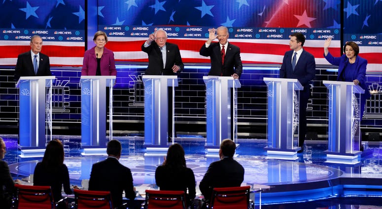 The Democratic presidential contest has moved to immigrant-heavy Nevada, but the issues of immigration are seldom getting a thorough airing on the campaign trail. Former New York City Mayor Mike Bloomberg, Sen. Elizabeth Warren, Sen. Bernie Sanders, former Vice President Joe Biden, former South Bend Mayor Pete Buttigieg and Sen. Amy Klobuchar, participate in a Democratic presidential debate Wednesday in Las Vegas.