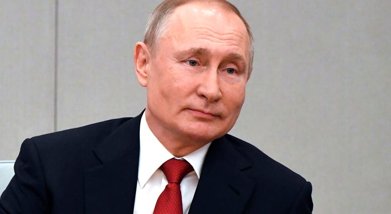 Russian President Vladimir Putin attends a session prior to voting for constitutional amendments at the State Duma, the Lower House of the Russian Parliament in Moscow, Russia, Tuesday, March 10, 2020. Russian President Vladimir Putin attends a session prior to voting for constitutional amendments at the State Duma, the Lower House of the Russian Parliament in Moscow, Russia, Tuesday, March 10, 2020.